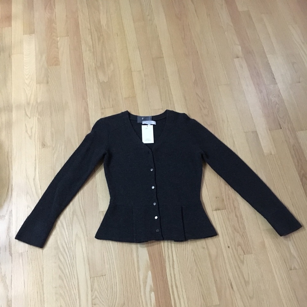 Robert Rodriguez gray peplum cardigan